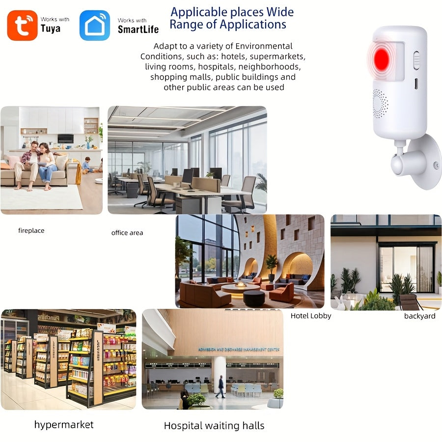 4 Pack Smart WiFi PIR Motion Sensors – Human Body Infrared Detectors with App Alerts by Snagg A Sensor Alarm