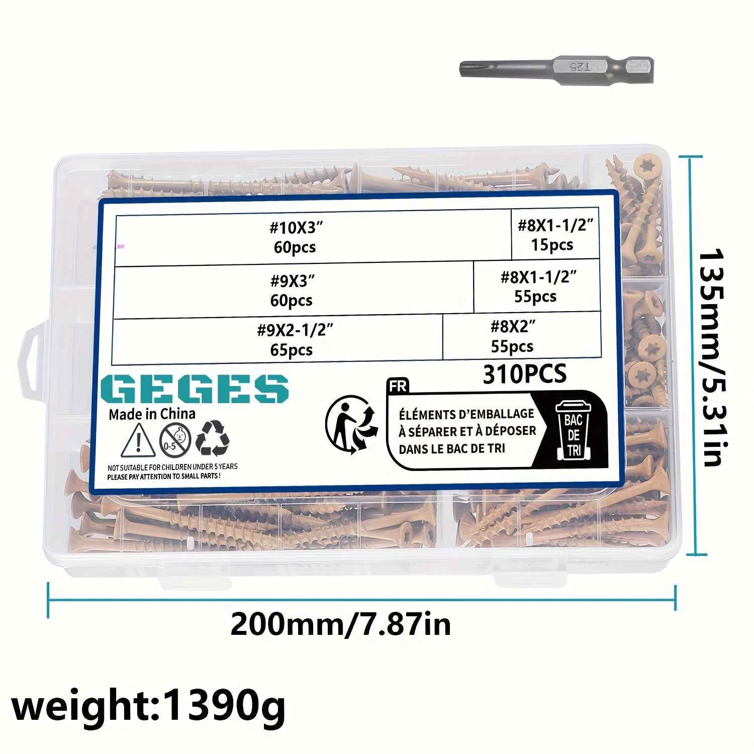 310 / 500 Pcs Outdoor Deck Screw Set - Power Tools Gadget