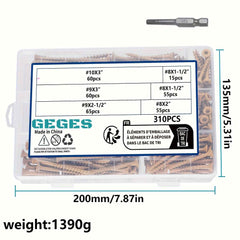 310 / 500 Pcs Outdoor Deck Screw Set - Power Tools Gadget