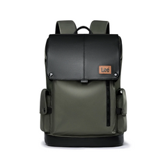 Leather Flip Backpack 20–35L – Business Commuter & School Laptop Rucksack