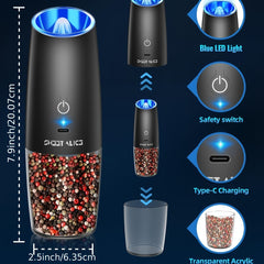 Rechargeable Electric Salt & Pepper Grinder Set by Snagg A Grinder