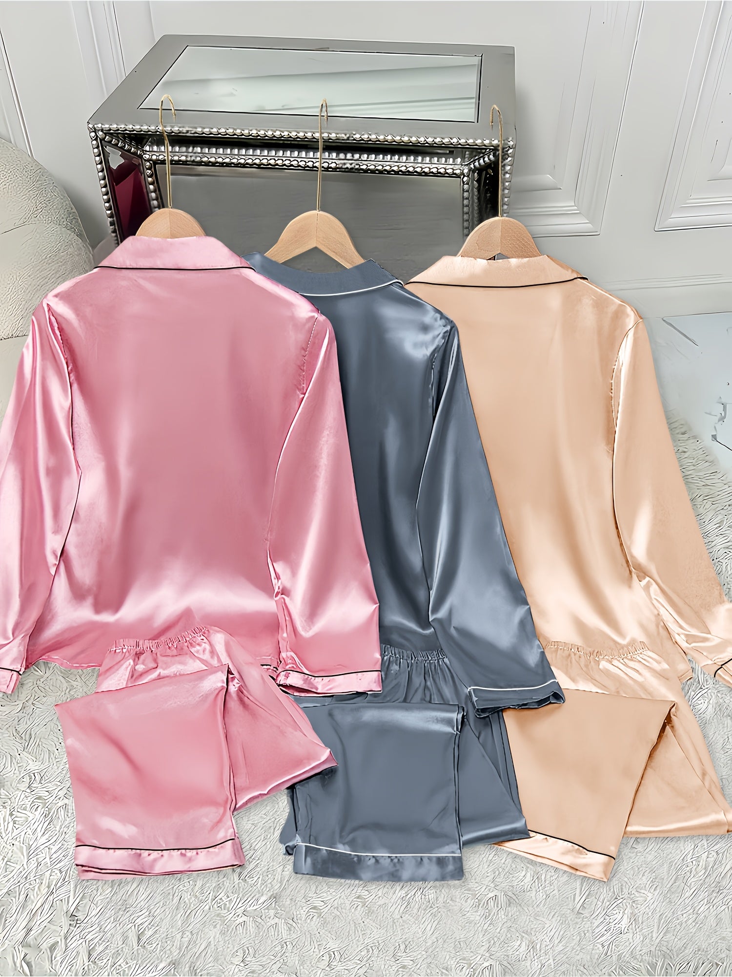 Women’s 3-Piece Satin Pajama Set by Snagg A Pajama