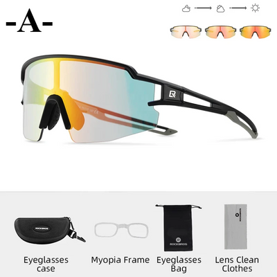 Cycling Glasses – Photochromic UV400 Half-Frame Performance Eyewear