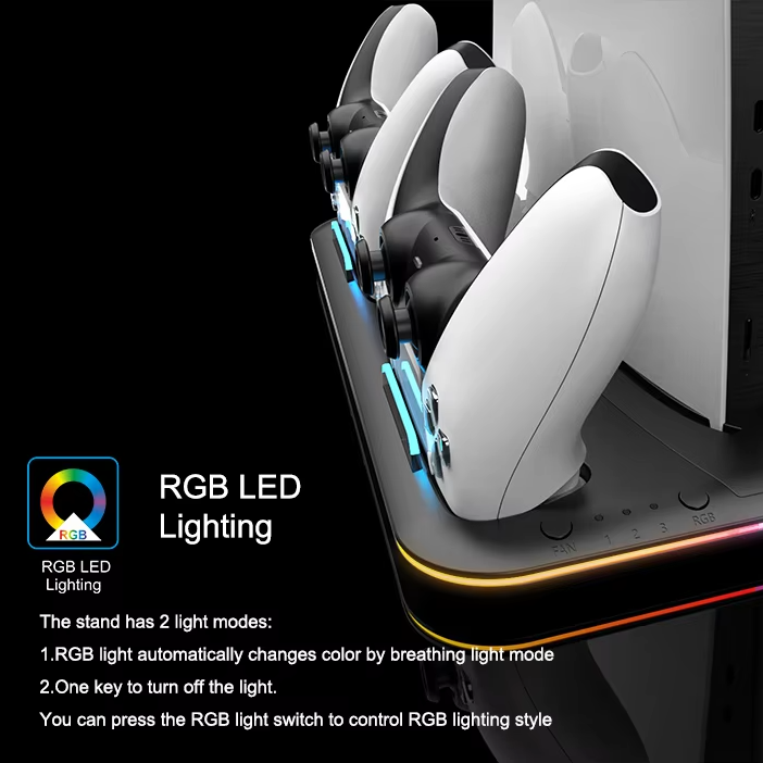 RGB Cooling & Charging Station for PS5 by Snagg A PS Stand