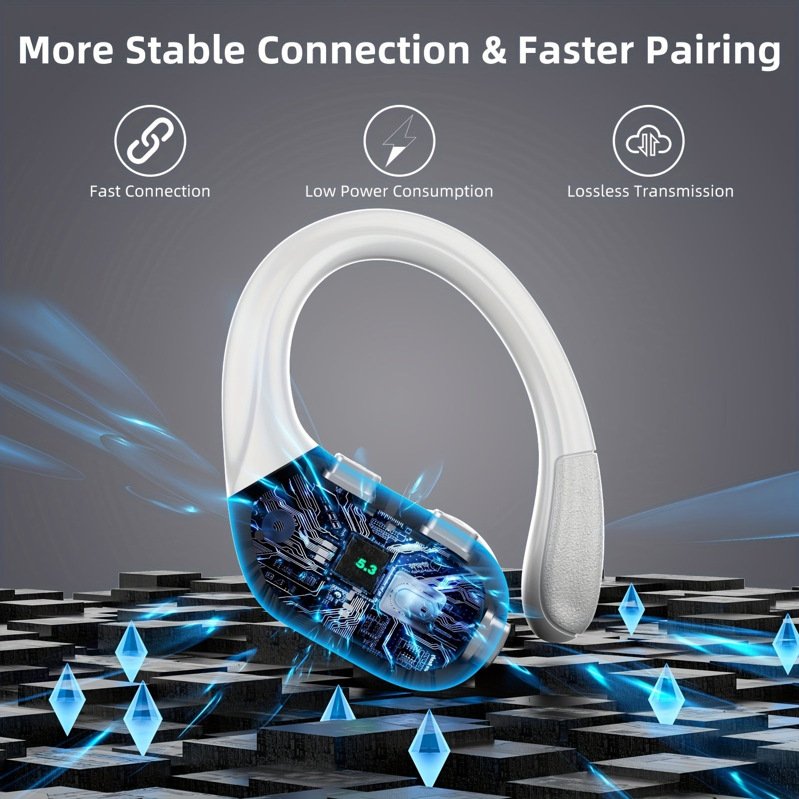 Wireless 5.3 Earbuds – 78H Playtime with LED Display by Snagg An EarBud