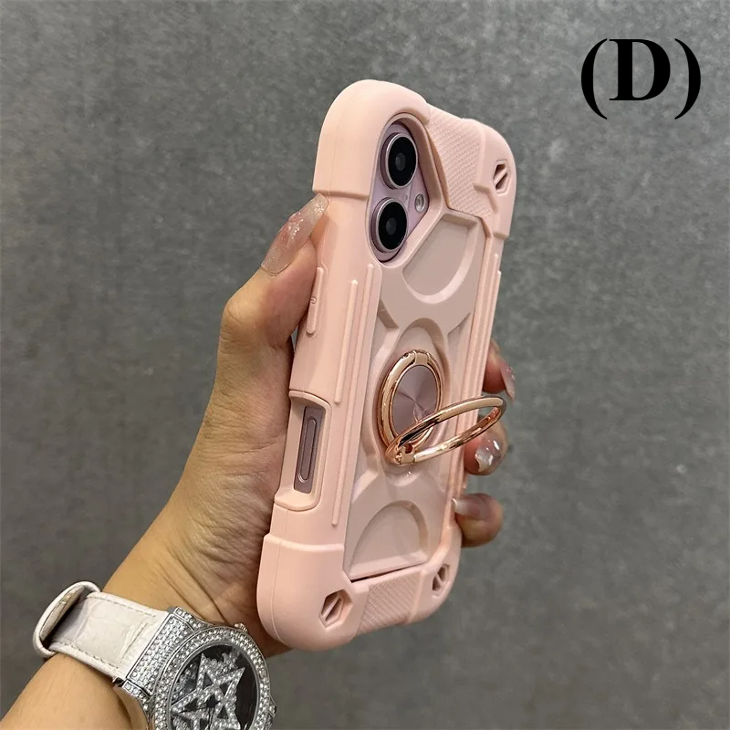 3 in 1 Heavy Duty Shockproof Case - for iPhone 17 Series - D - Pink / iPhone17 Pro Max - Phone Cases & Covers