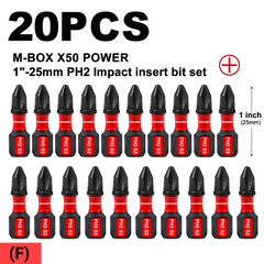 Impact Tough PH2 Phillips Screwdriver Bit Set – Magnetic S2 Steel Insert Driver Bits with Storage Case, 1"–6" Lengths