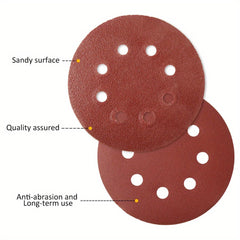 400 Pcs Sanding Disc Set - 5’’ / 125mm 8 Hole Hook and Loop Sandpaper - 60/80/100/120/180/240/320/400/600/800 Grit