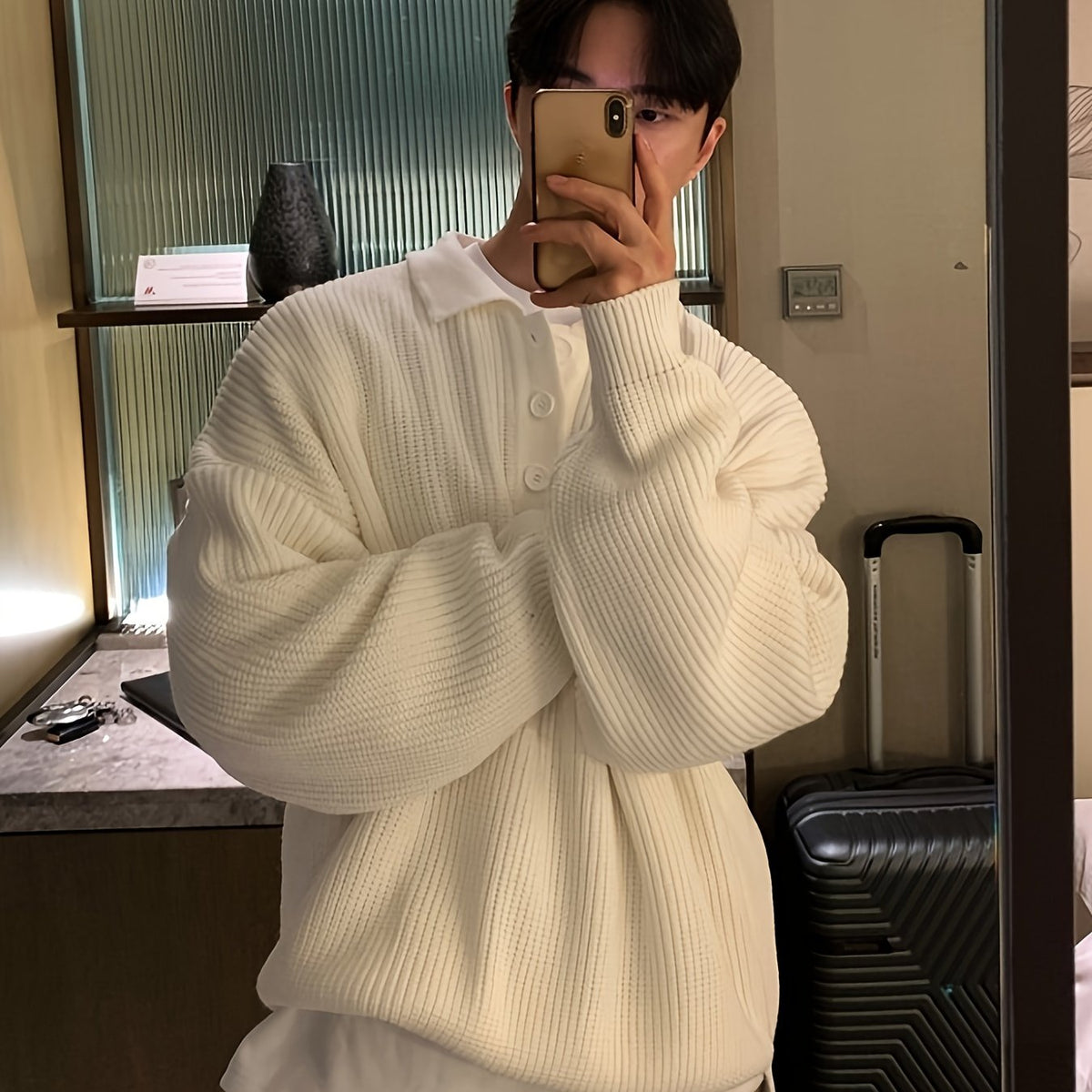 Men’s Loose Striped Knitted Golf Sweater by Snagg A Jumper