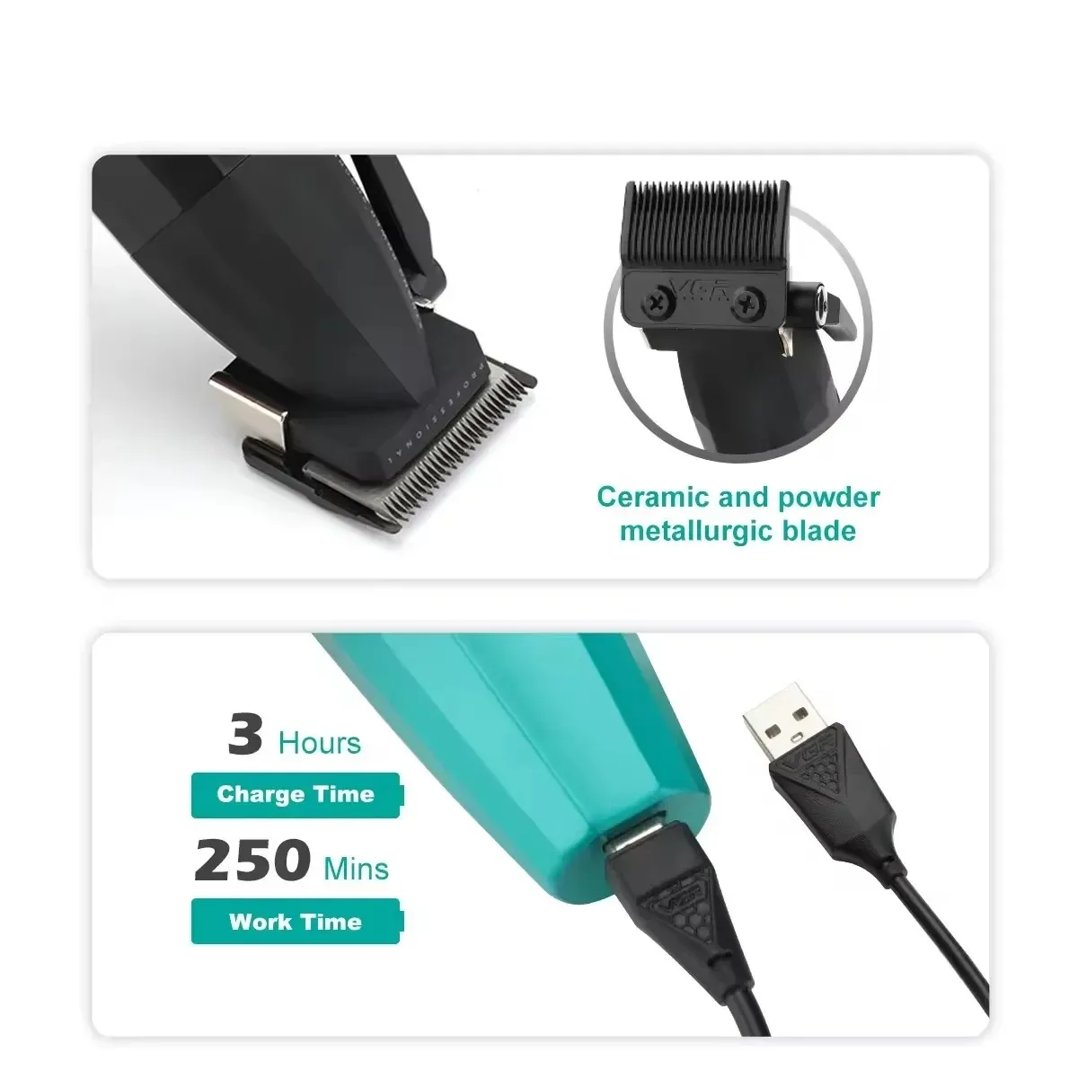 Professional 3 Piece All Metal Barber Suite – 9000 RPM Master Clipper, DLC Trimmer, and Titanium Shaver Collection