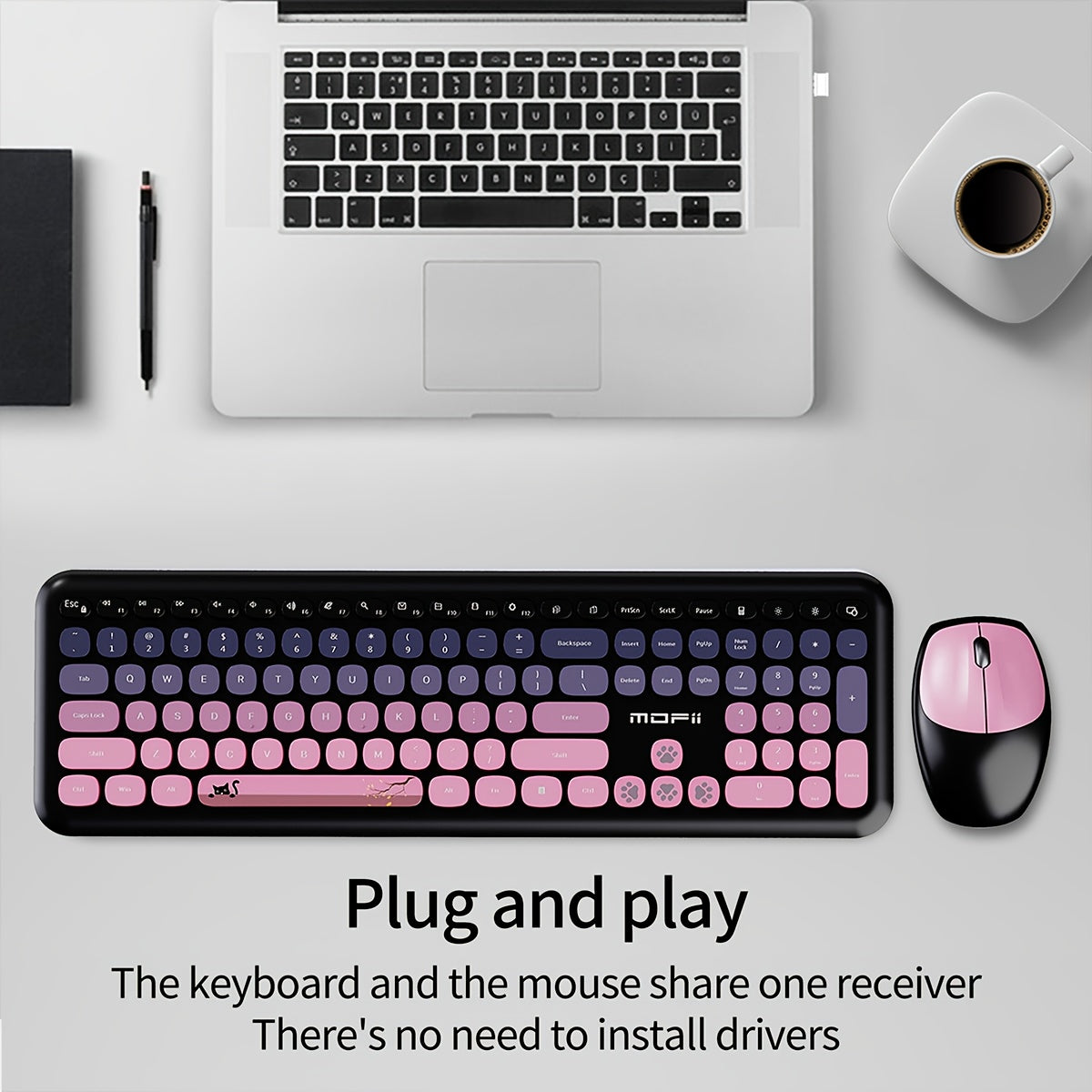2.4G Wireless Keyboard & Mouse Set Quick USB Connection for Office, Gaming & Everyday Use by Snagg A Keyboard
