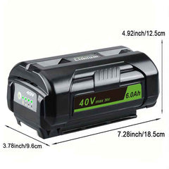 40 V 6.0 Ah Lithium-Ion Replacement Battery Compatible With Ryobi 40 V Cordless Tools & Chargers