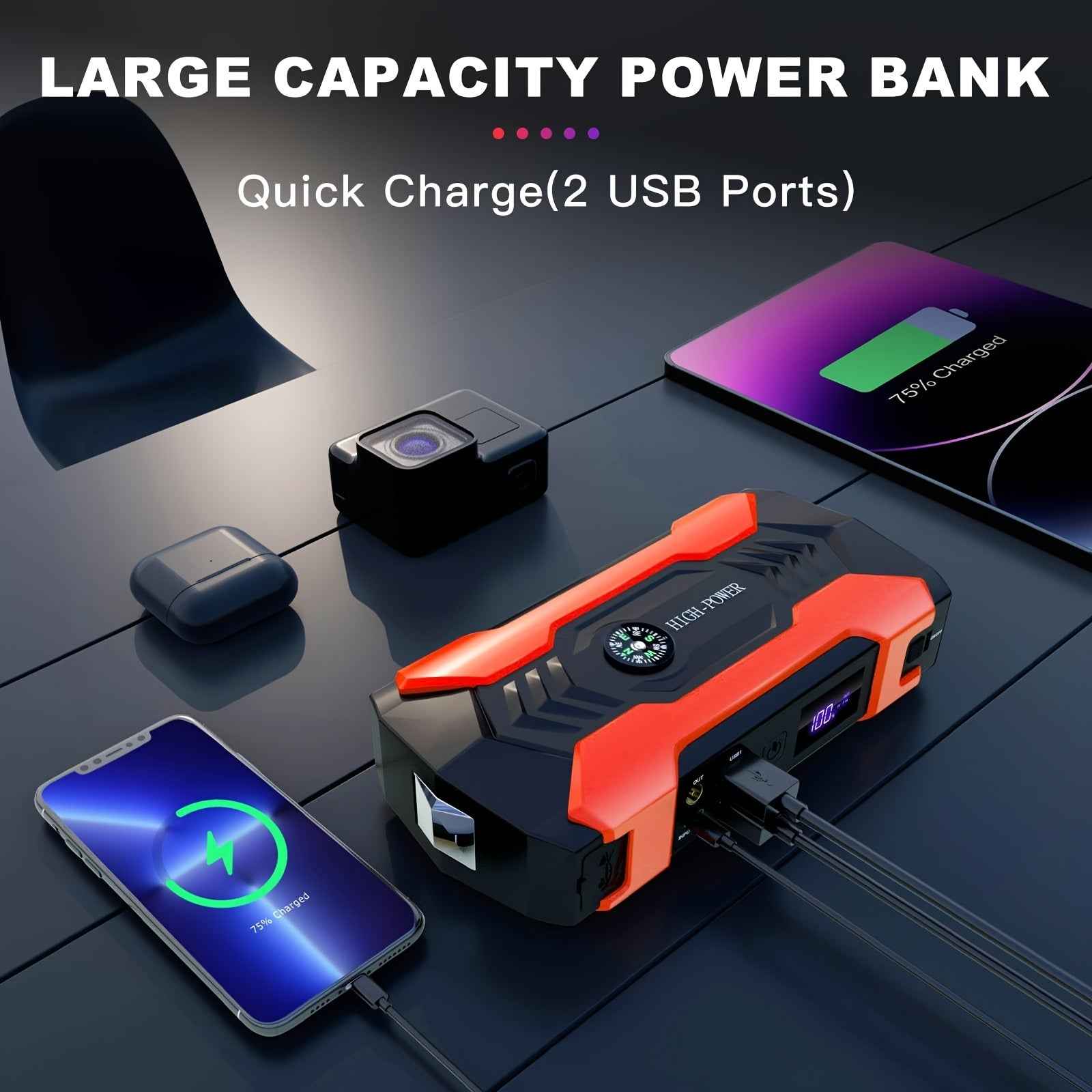 7000A High Power Car Battery Jump Starter - Roadside Essentials