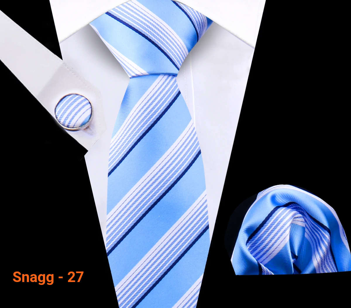 Classic Plaid Tie Set for Men - Necktie with Matching Pocket Square & Cufflinks - Snagg - 27 - Others In Fashion