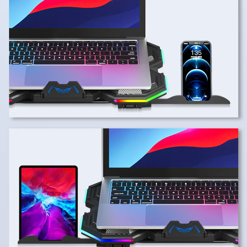 RGB Gaming Laptop Cooling Pad with LED Lighting & Wide Compatibility for 12″–17″ Laptops by Snagg A Cooling Pad