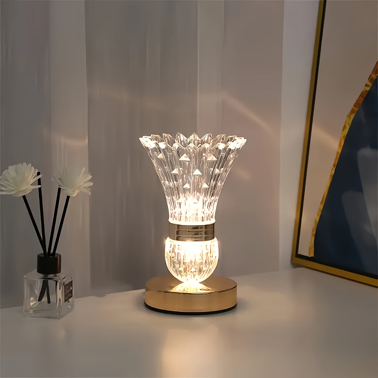 2pcs Luxury Crystal LED Table Lamps by Snagg A Table Lamp