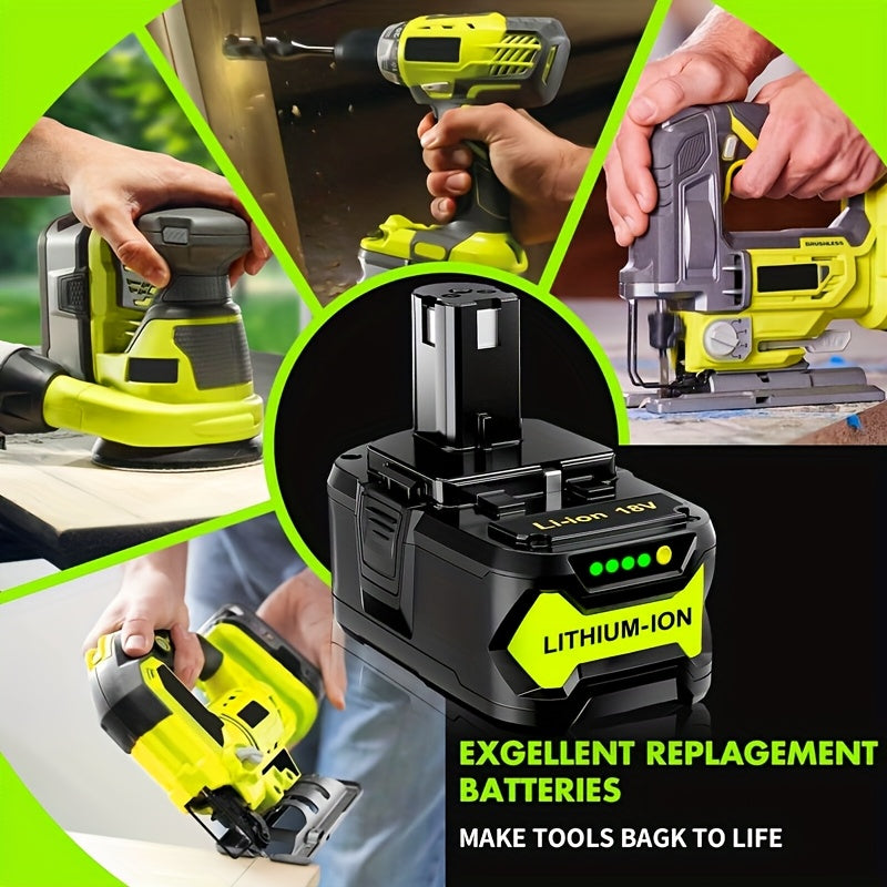 8.0Ah High-Capacity Replacement Battery for Ryobi 18V ONE+