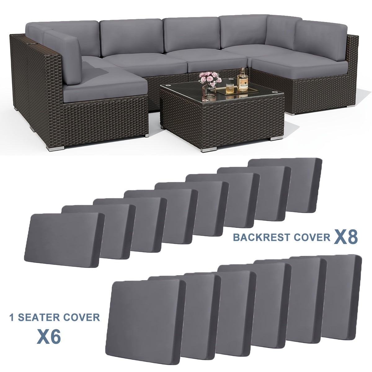 Outdoor Sofa Cushion Cover Set by Snagg A Cushion Cover