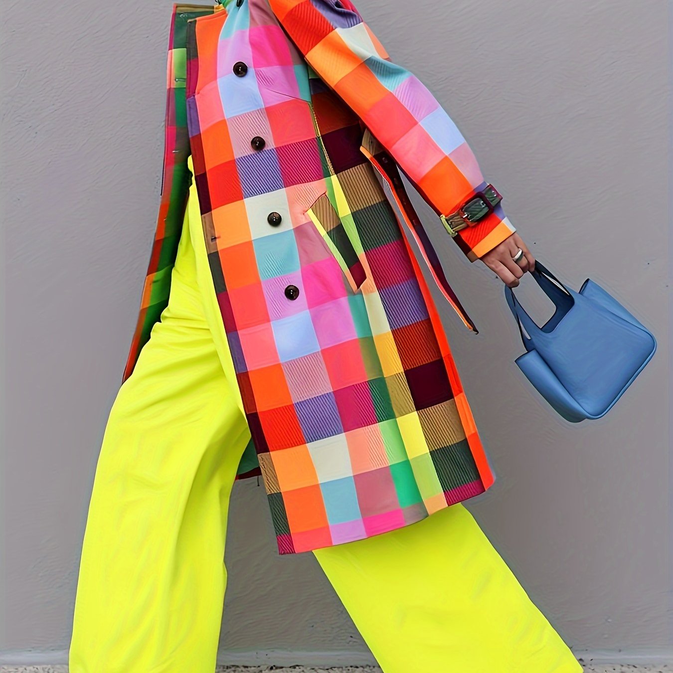 Women’s Plaid Print Trench Coat with Belt by Snagg A Jacket