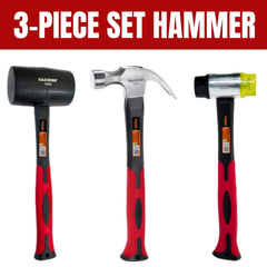 2 / 3 Pcs Shock Absorbing Hammer Set – Home Repair & DIY Essential - General Hand Tools
