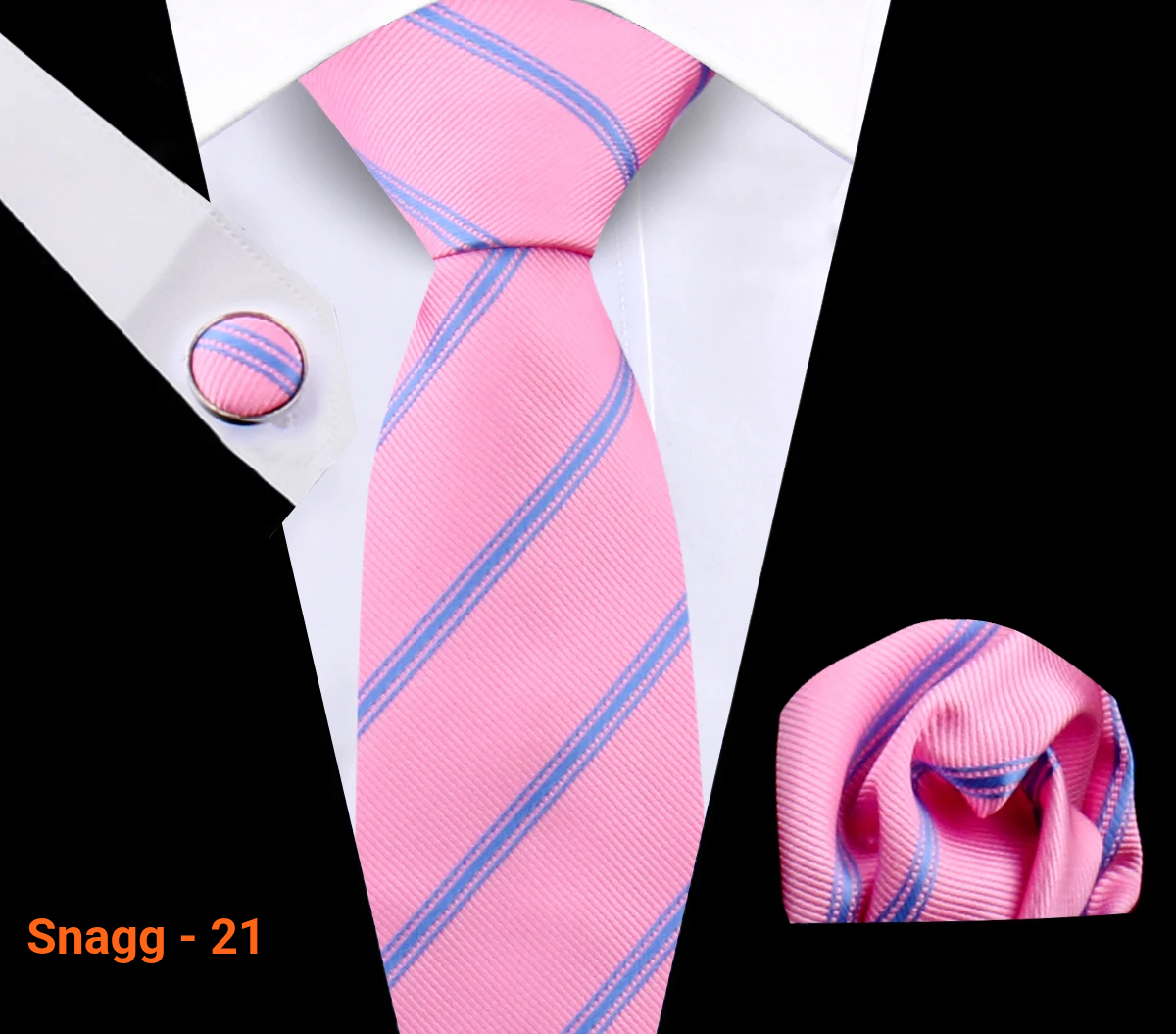 Classic Plaid Tie Set for Men - Necktie with Matching Pocket Square & Cufflinks - Snagg - 21 - Others In Fashion