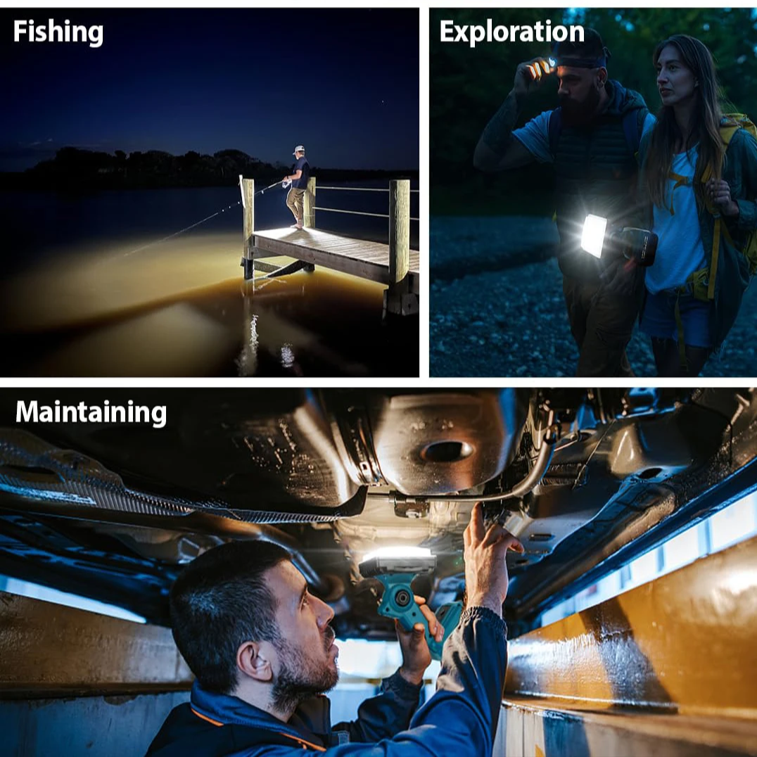 Cordless LED Work Light Compatible With Makita 18V LXT Battery - Spotlight