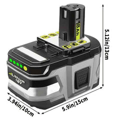2 Pack 18 V 8.0 Ah Lithium-Ion Battery — Replacement for Ryobi ONE+ Cordless Tools