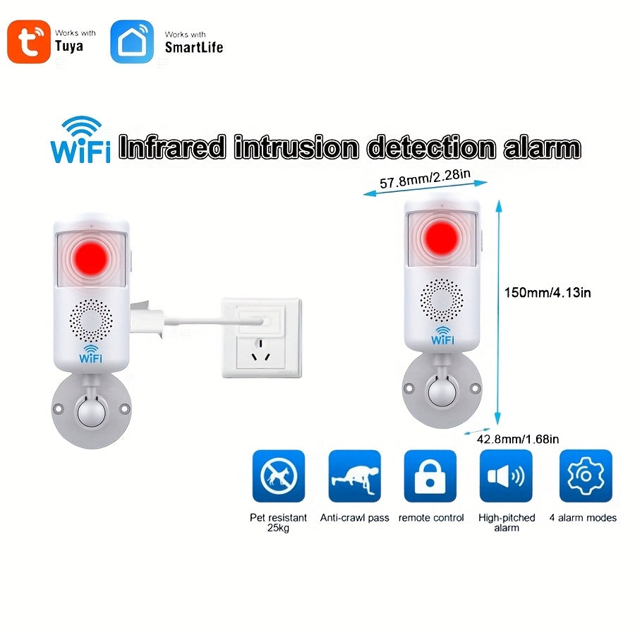 4 Pack Smart WiFi PIR Motion Sensors – Human Body Infrared Detectors with App Alerts by Snagg A Sensor Alarm