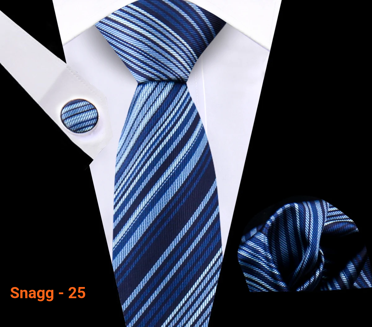 Classic Plaid Tie Set for Men - Necktie with Matching Pocket Square & Cufflinks - Snagg - 25 - Others In Fashion