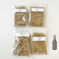 400 Pcs Deck Screw Kit — Rustproof Epoxy-Coated #8/#9/#10 Star-Drive Wood Screws with T25 Bit (1.5’’–4’’)