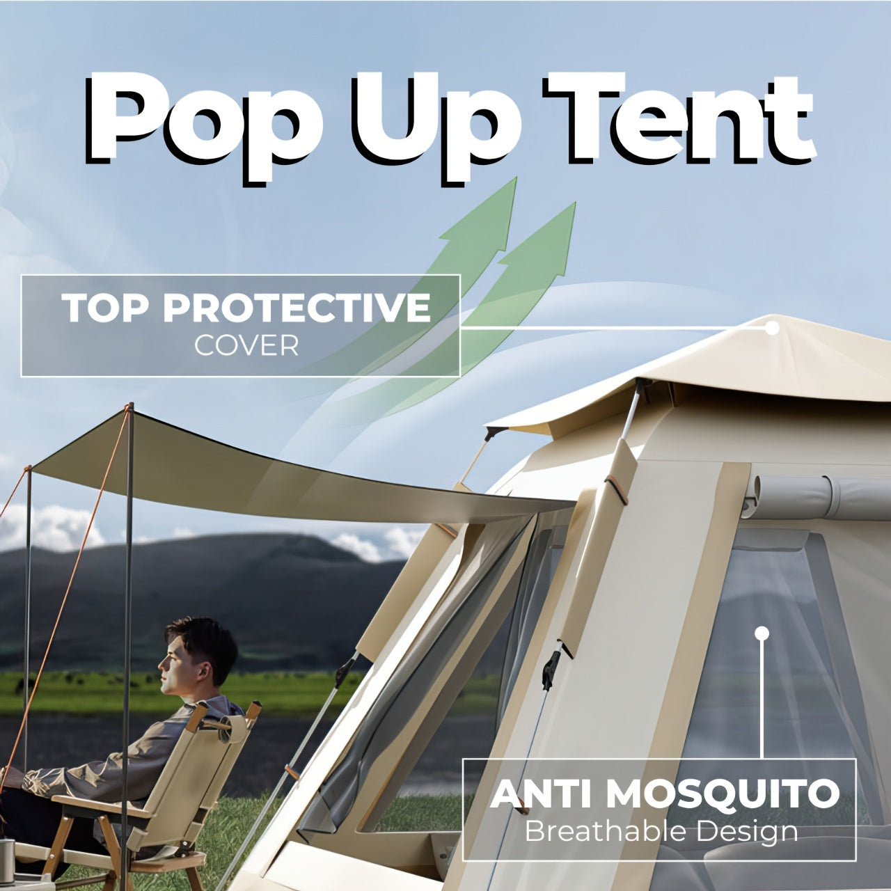 Instant Pop Up Camping Tent – 4–5 Person by Snagg A Camping Tent