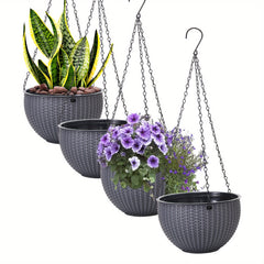 4pcs Hanging Baskets with Chains by Snagg A Pot
