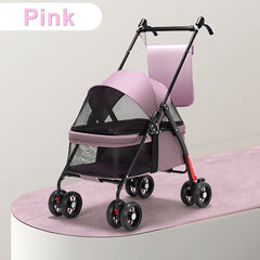 Foldable 4-Wheel Travel Carriage with Mesh Windows by Snagg A Pet Stroller