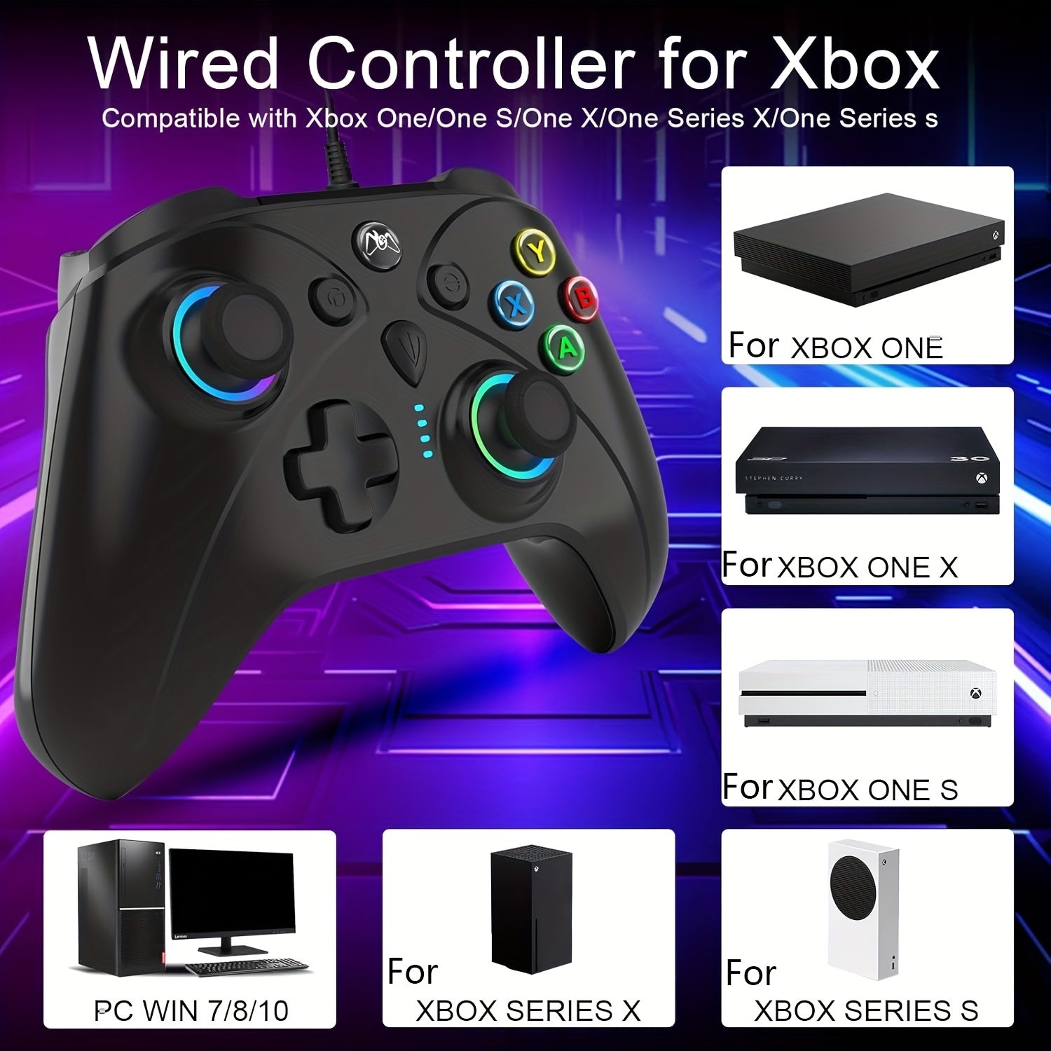 Wired Gaming Controller Compatible With Xbox, PS4, Switch & PC by Snagg A Game Controller