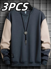 3pcs Men’s Solid Color Hoodies - SnaggIt