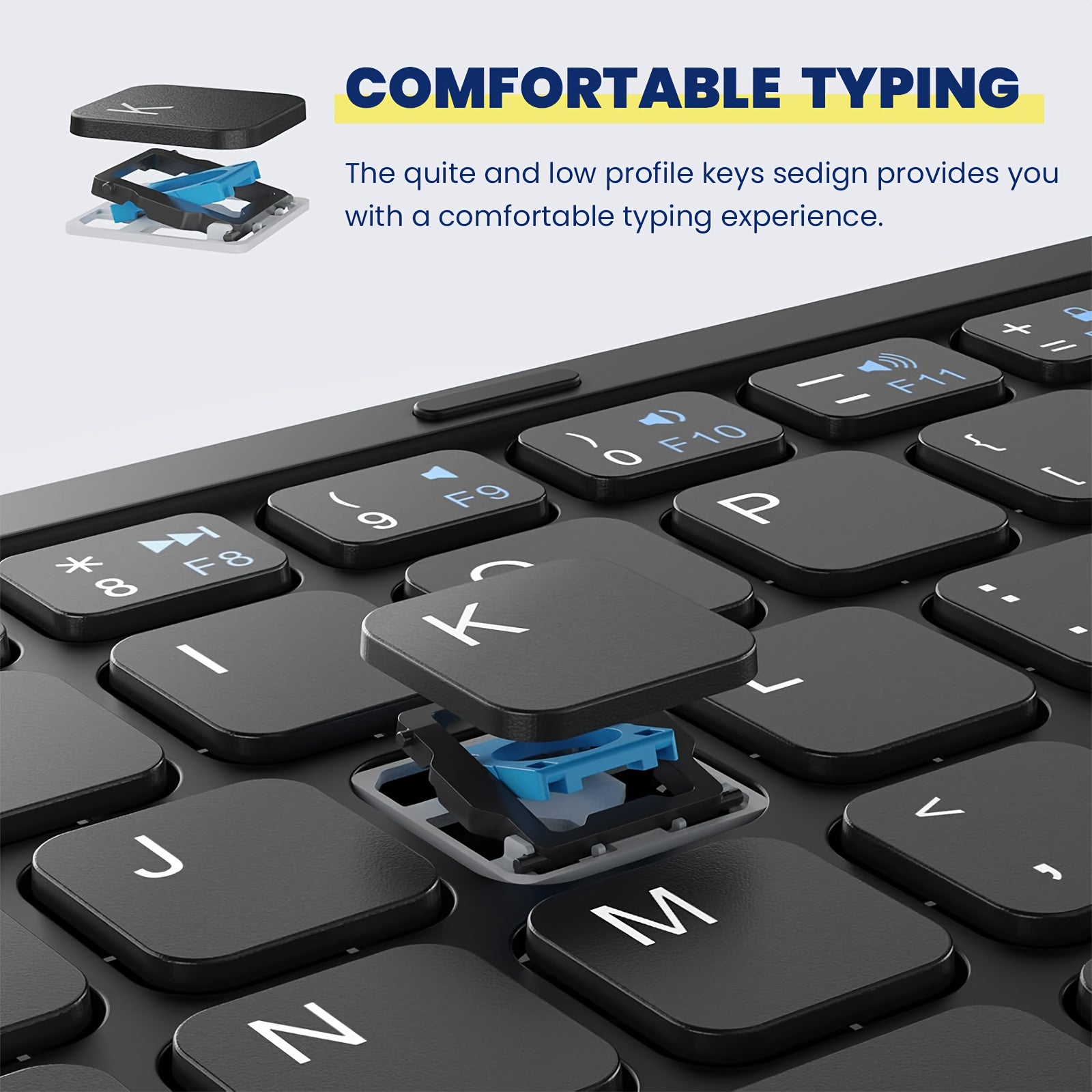 Portable Foldable BT Keyboard with Large Touchpad for Android, Windows, iOS, Mac, PC, Tablet, Phone by Snagg A Wireless Keyboard