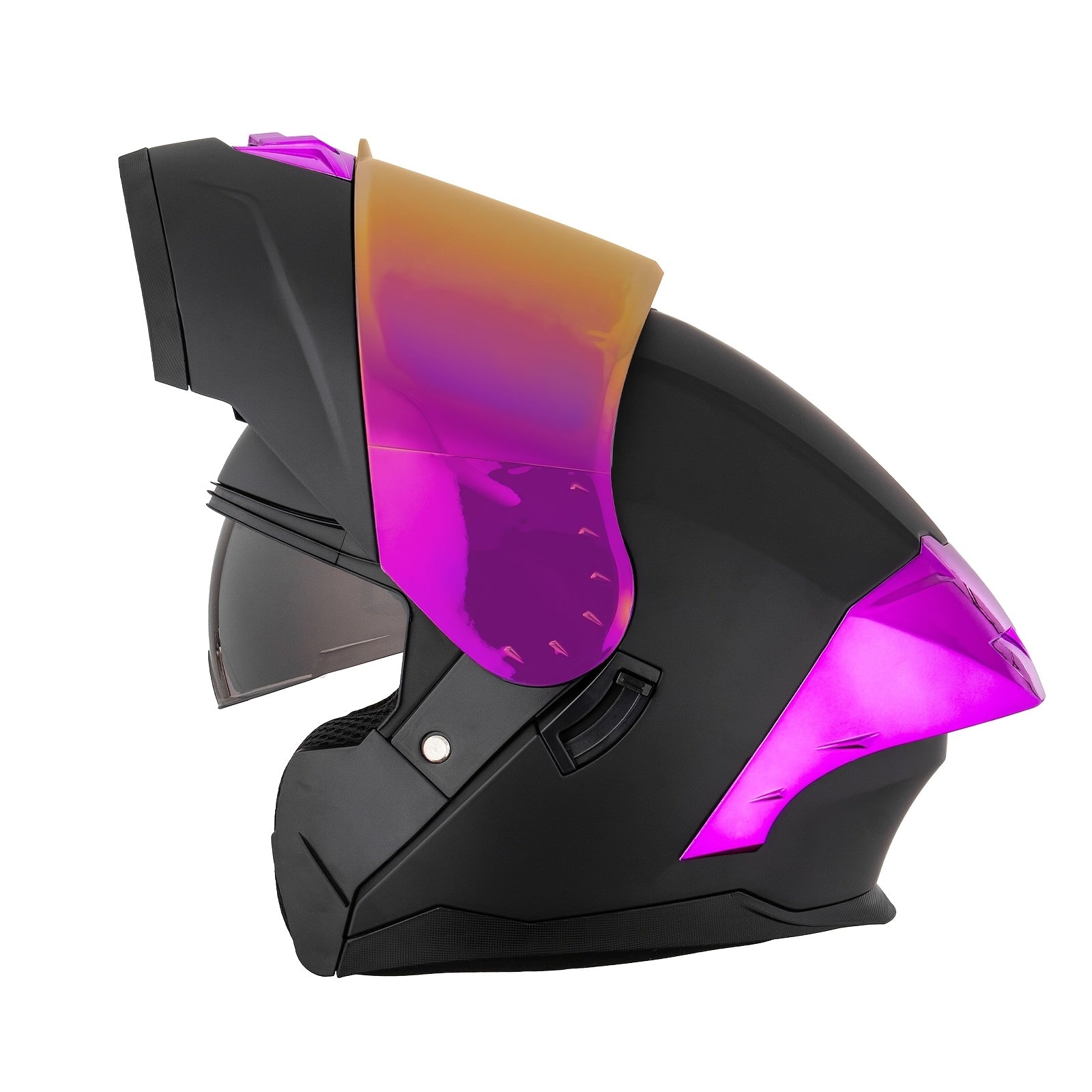 Dual Visor Flip Up Full Face Helmet with Quick Release Buckle by Snagg A Motorcycle Helmet