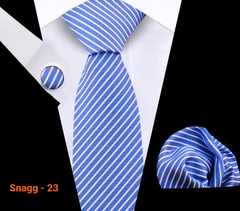 Classic Plaid Tie Set for Men - Necktie with Matching Pocket Square & Cufflinks - Snagg - 23 - Others In Fashion