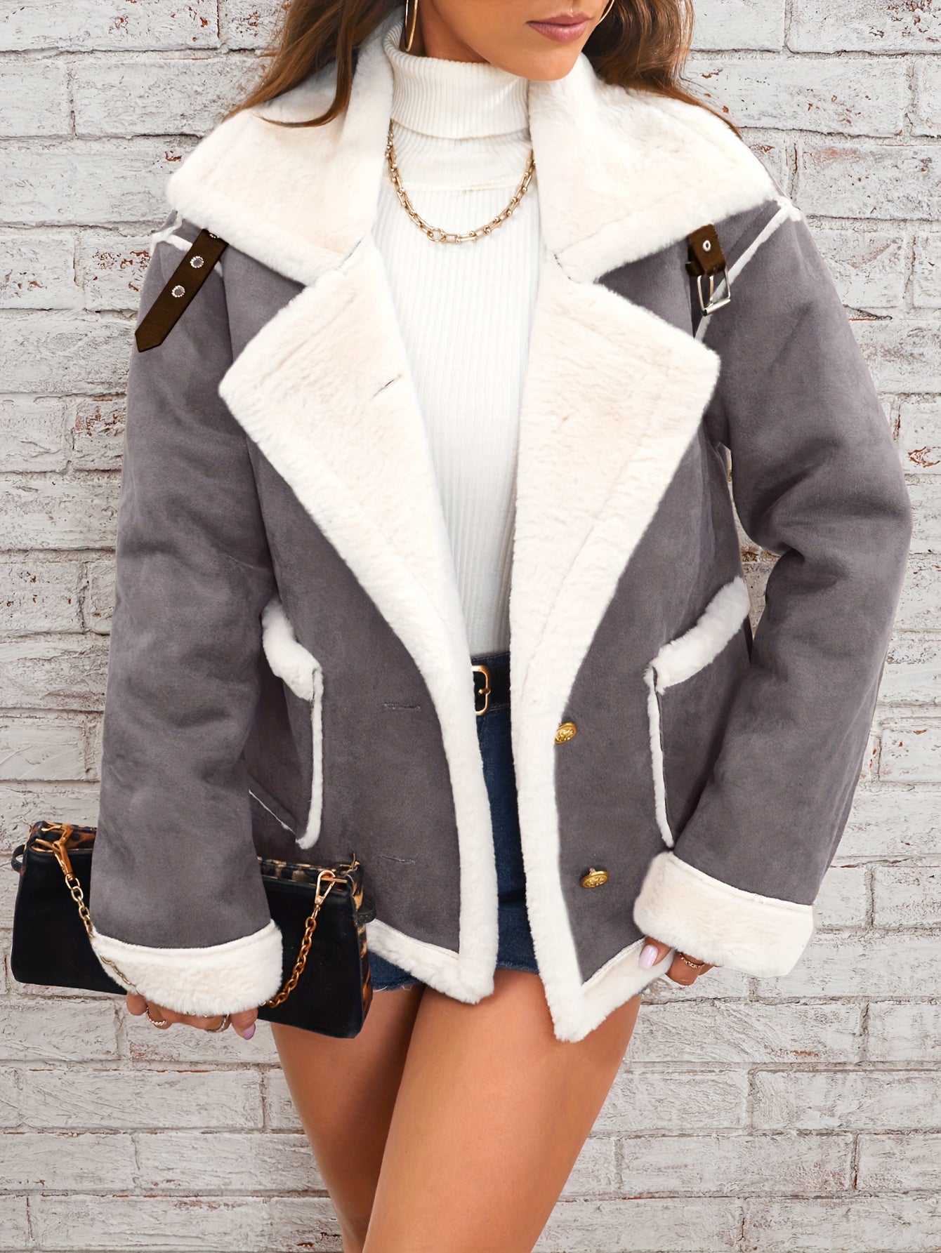 Women’s Lapel Plush Jacket by Snagg A Jacket