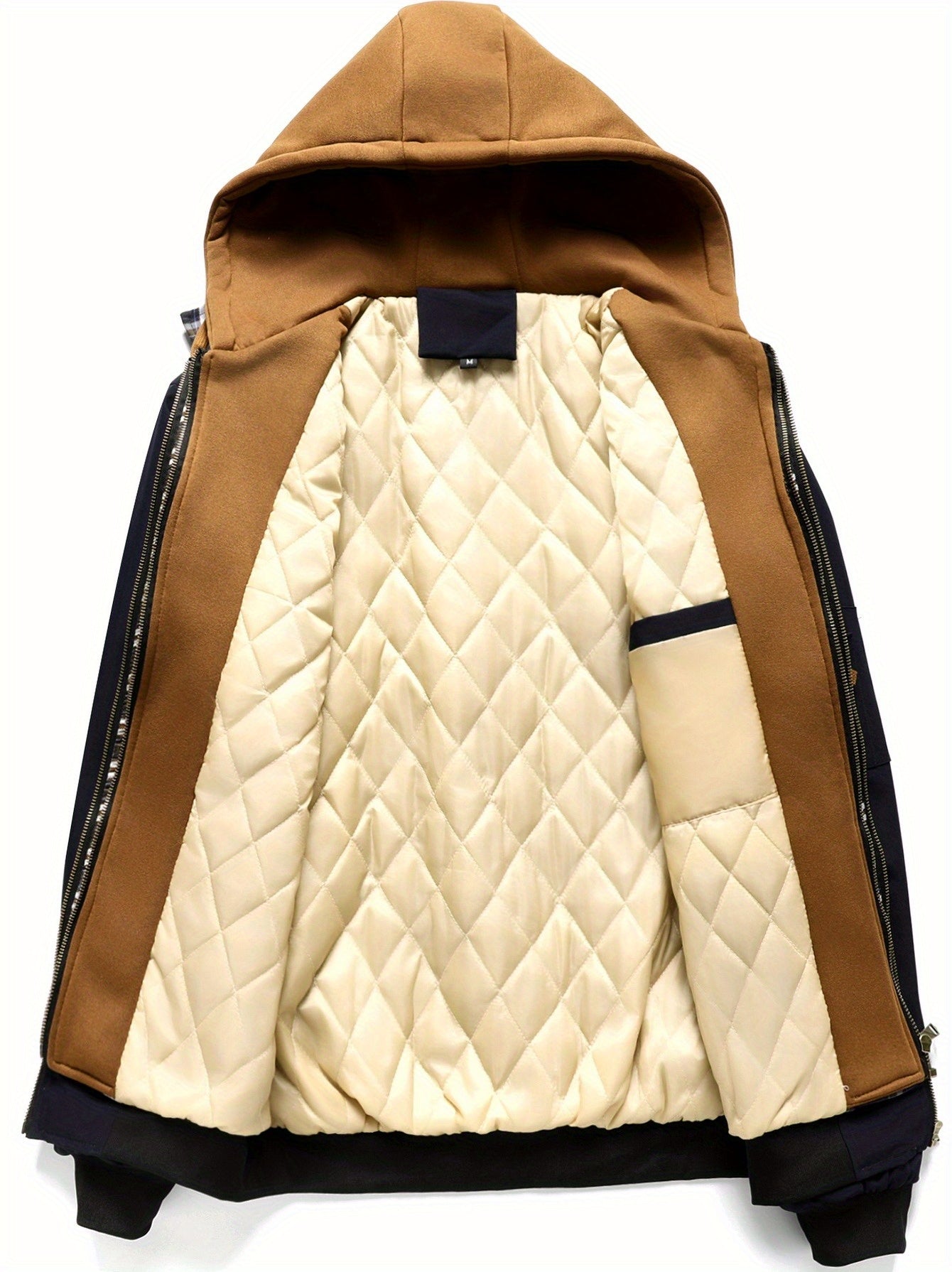 Men’s Solid Color Hooded Jacket with Plaid Lining by Snagg A Jacket