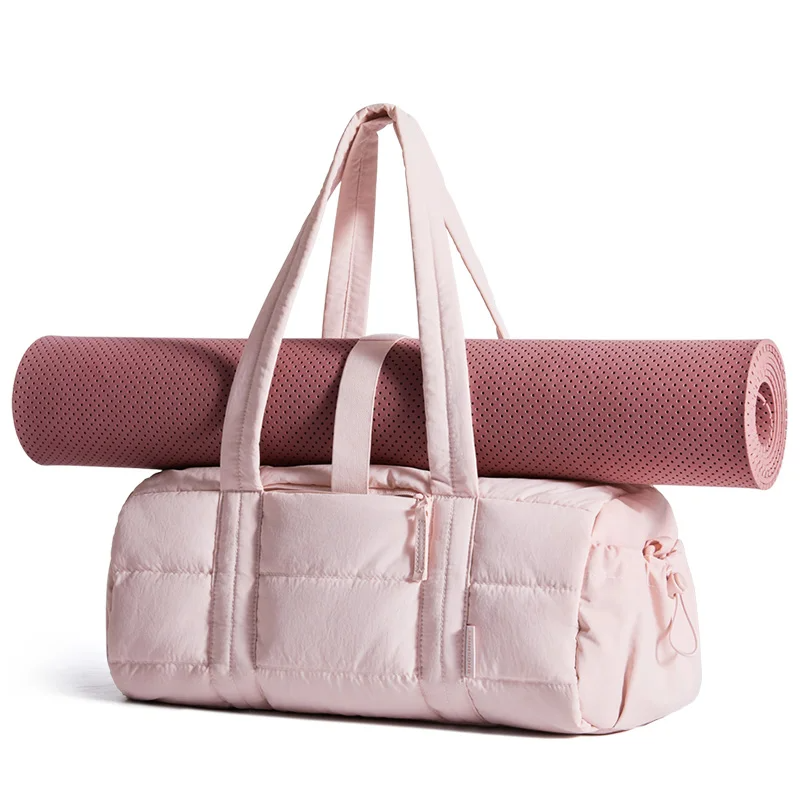 Women's Quilted Gym & Travel Duffle Bag – Yoga Mat Carrier with Wet & Dry Pocket for Sport & Weekend (18L)