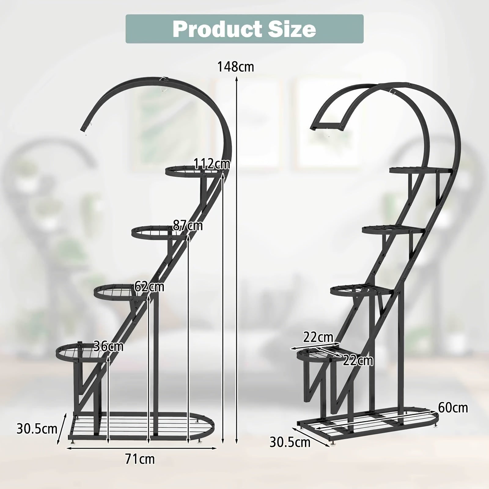 5 Tier Heart Shaped Metal Plant Stand by Snagg A Rack