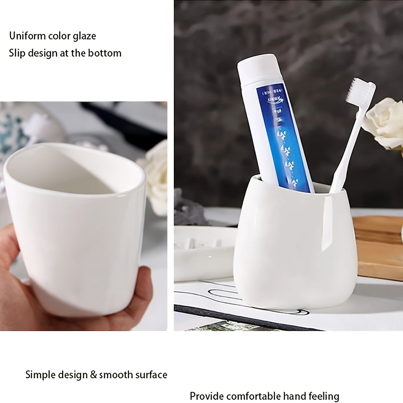 4 Piece White Ceramic Bathroom Set by Snagg A Bathroom Set