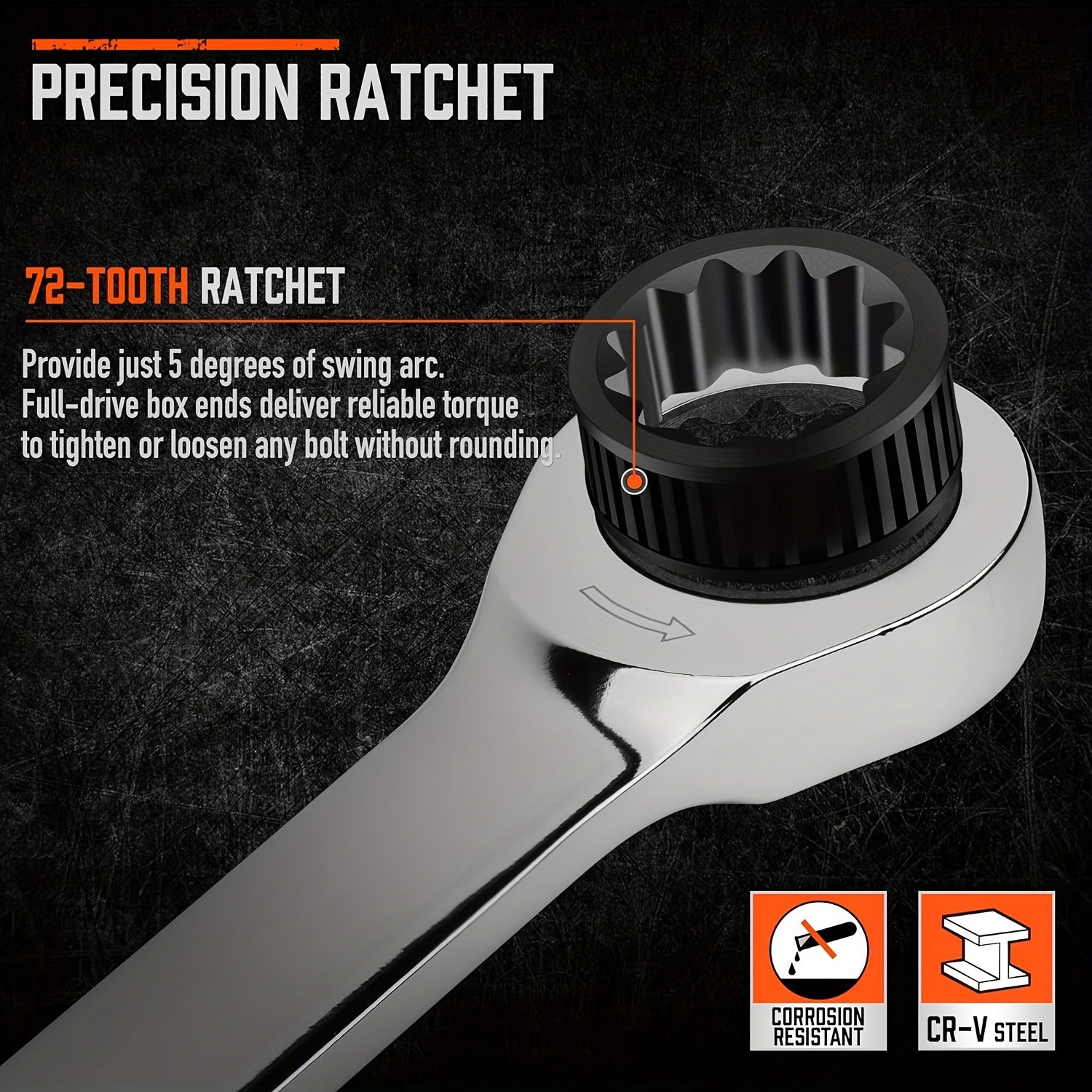 9-Piece Extra Long Ratchet Spanner Set