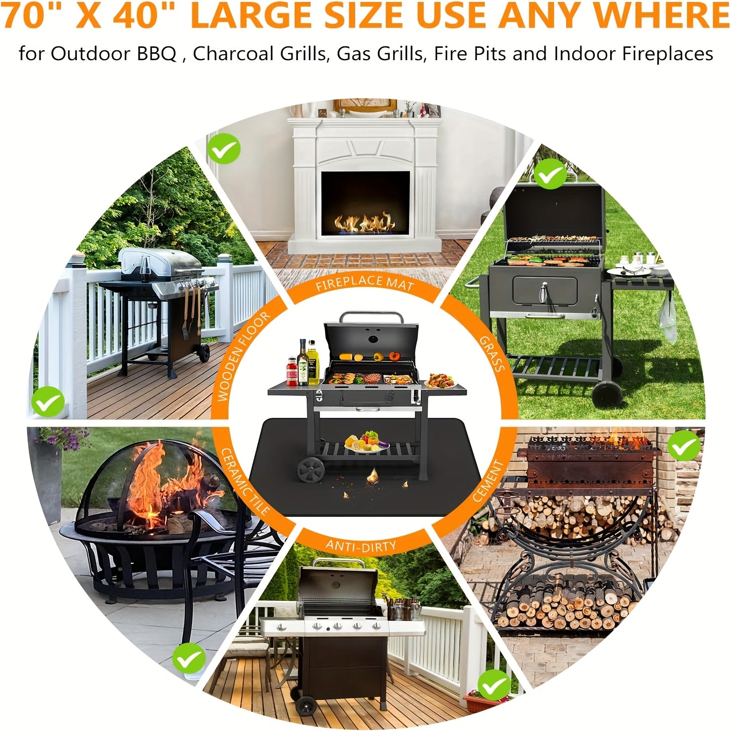 Fireproof BBQ Grill Mat by Snagg A Mat