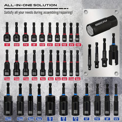 80pcs Magnetic Impact Nut Driver Set