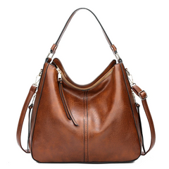 Faux Leather Large Vintage Hobo Tote – European Designer Crossbody & Shoulder Bag for Women