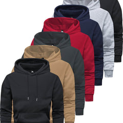 7pcs Men’s Solid Color Hoodies with Pockets - SnaggIt