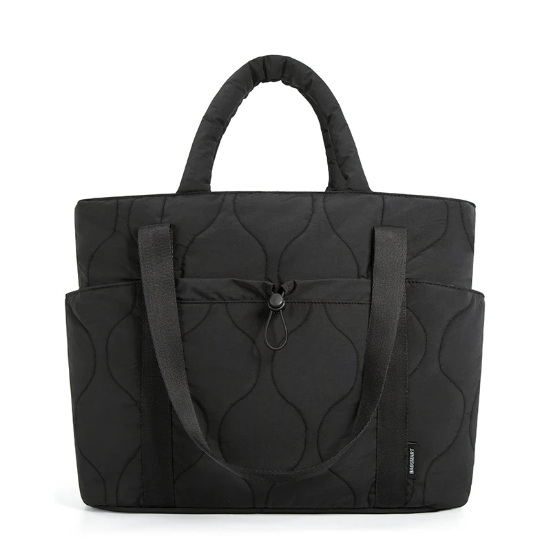 Women's Quilted Puffer Boston Bag – Lightweight Large Padded Shoulder Tote for Work & Travel (21L)