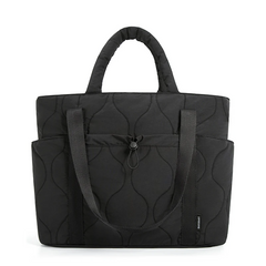 Women's Quilted Puffer Boston Bag – Lightweight Large Padded Shoulder Tote for Work & Travel (21L)